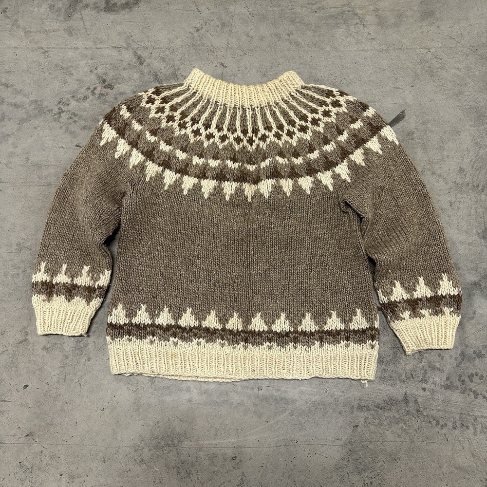 VTG Icelandic Hand Knit Wool Sweater Men's / Unisex Size‎ L Fair Isle Nordic